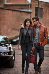 Chelsea Lambskin Leather Moto Jacket