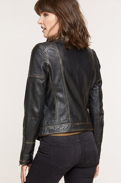 Chelsea Lambskin Leather Moto Jacket