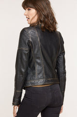 Chelsea Lambskin Leather Moto Jacket