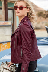 Harper Lambskin Leather Moto Jacket