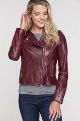 Harper Lambskin Leather Moto Jacket