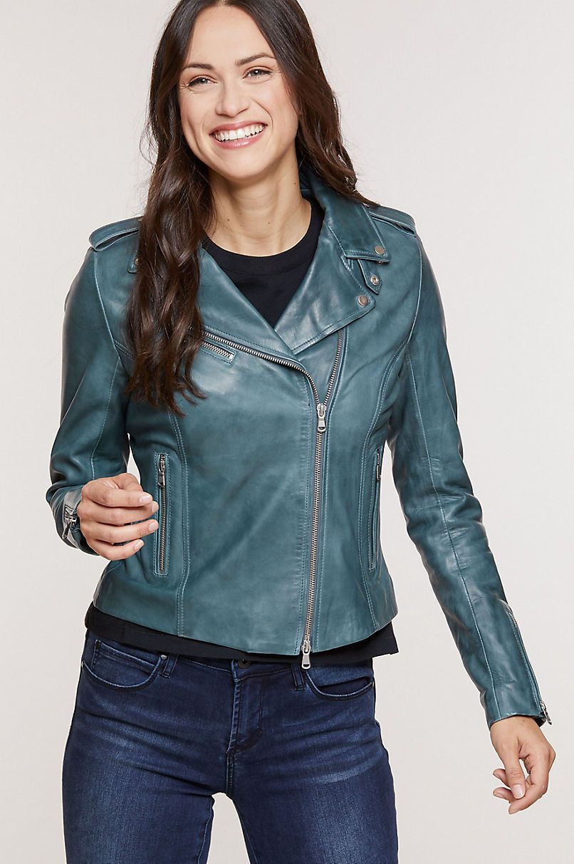 Harper Lambskin Leather Moto Jacket