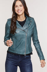 Harper Lambskin Leather Moto Jacket