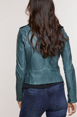Harper Lambskin Leather Moto Jacket