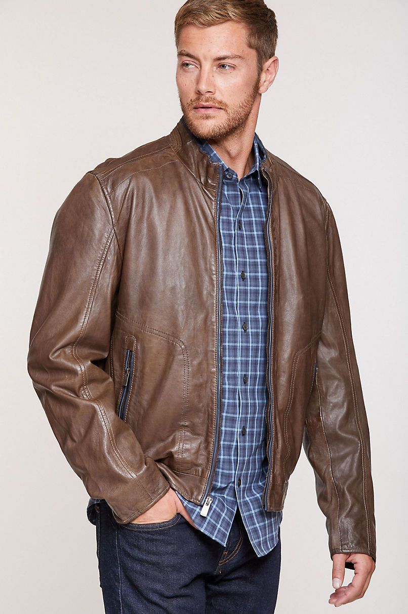 Gavin Lambskin Leather Bomber Jacket