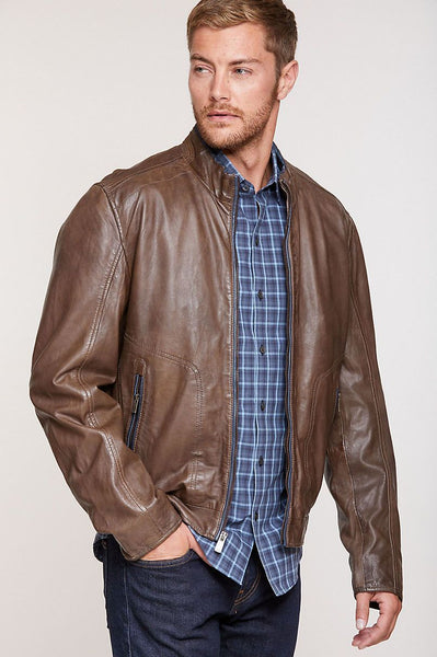 Gavin Lambskin Leather Bomber Jacket