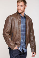 Gavin Lambskin Leather Bomber Jacket