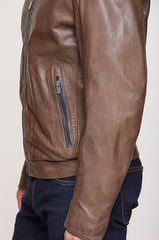 Gavin Lambskin Leather Bomber Jacket