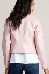 Madeline Cropped Lambskin Leather Jacket