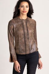 Darcy Distressed Italian Lambskin Leather Jacket