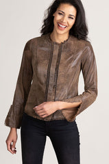 Darcy Distressed Italian Lambskin Leather Jacket