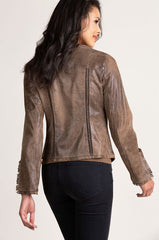 Darcy Distressed Italian Lambskin Leather Jacket