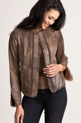 Darcy Distressed Italian Lambskin Leather Jacket