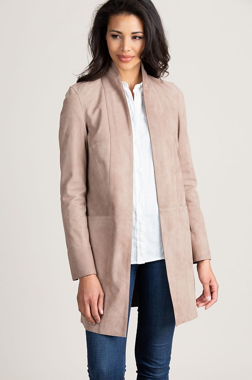 Jessie Reversible Italian Goatskin Suede Leather Jacket