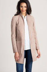Jessie Reversible Italian Goatskin Suede Leather Jacket