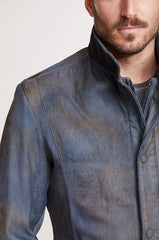 Dorian Two-Tone Textured Italian Lambskin Leather Blazer