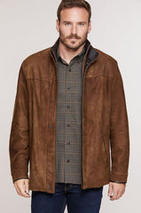 Simon Italian Lambskin Leather Car Coat