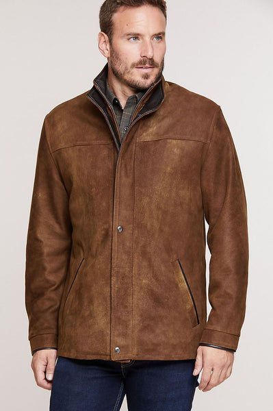 Simon Italian Lambskin Leather Car Coat