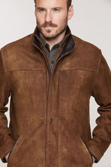 Simon Italian Lambskin Leather Car Coat