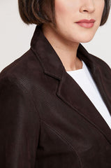 Francesca Embossed Italian Lambskin Leather Blazer