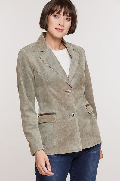Francesca Distressed Italian Lambskin Leather Blazer