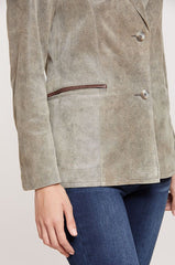 Francesca Distressed Italian Lambskin Leather Blazer