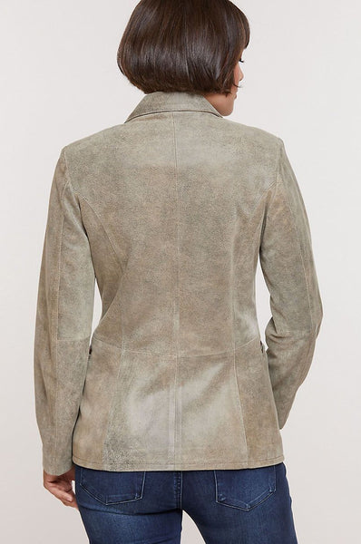 Francesca Distressed Italian Lambskin Leather Blazer