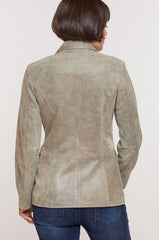 Francesca Distressed Italian Lambskin Leather Blazer