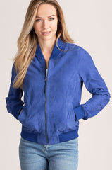 Reversible Lambskin Suede Leather Baseball Jacket