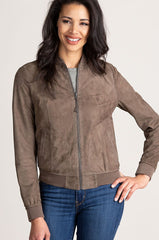 Reversible Lambskin Suede Leather Baseball Jacket