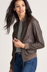 Reversible Lambskin Suede Leather Baseball Jacket