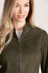 Natalie Reversible Lambskin Suede Leather Jacket