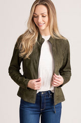 Natalie Reversible Lambskin Suede Leather Jacket