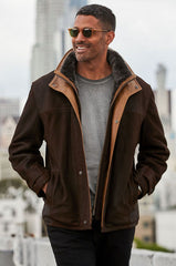 Jack Frost Leather Coat with Shearling Lining - BIG