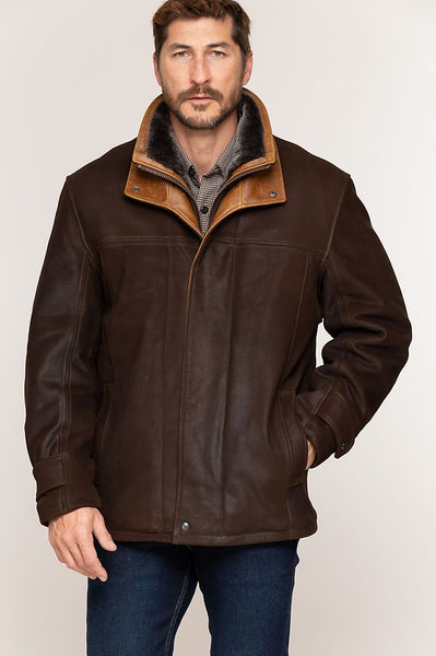 Jack Frost Leather Coat with Shearling Lining - BIG