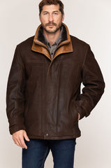 Jack Frost Leather Coat with Shearling Lining - BIG