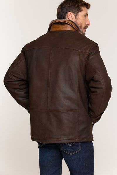Jack Frost Leather Coat with Shearling Lining - BIG