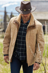 Jack Frost Italian Calfskin Leather Coat with Shearling Lining
