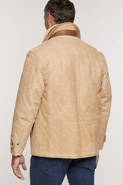Jack Frost Italian Calfskin Leather Coat with Shearling Lining