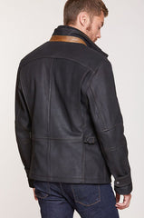 Newsboy Kildare Goatskin Leather Jacket with Removable Shearling Collar