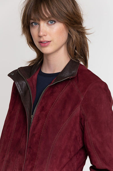 Dana Italian Lambskin Suede Coat with Coyote Fur Trim and Detachable Hood