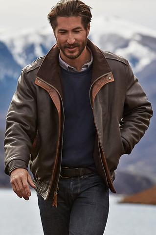 Avenger A-2 Lambskin Leather Bomber Jacket