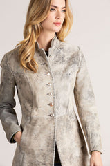 Zena New Zealand Lambskin Leather Frock Coat
