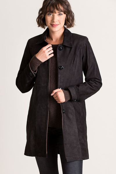 Simone Italian Nubuck Lambskin Leather Coat