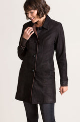 Simone Italian Nubuck Lambskin Leather Coat