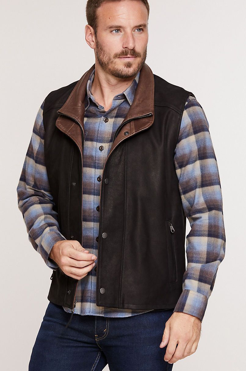 Falcon Buffed Lambskin Leather Vest