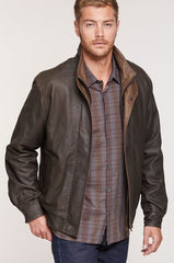 Landon Lambskin Leather Bomber Jacket