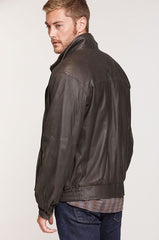 Landon Lambskin Leather Bomber Jacket