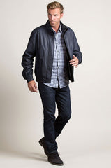 Landon Lambskin Leather Bomber Jacket