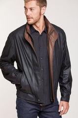 Landon Lambskin Leather Bomber Jacket